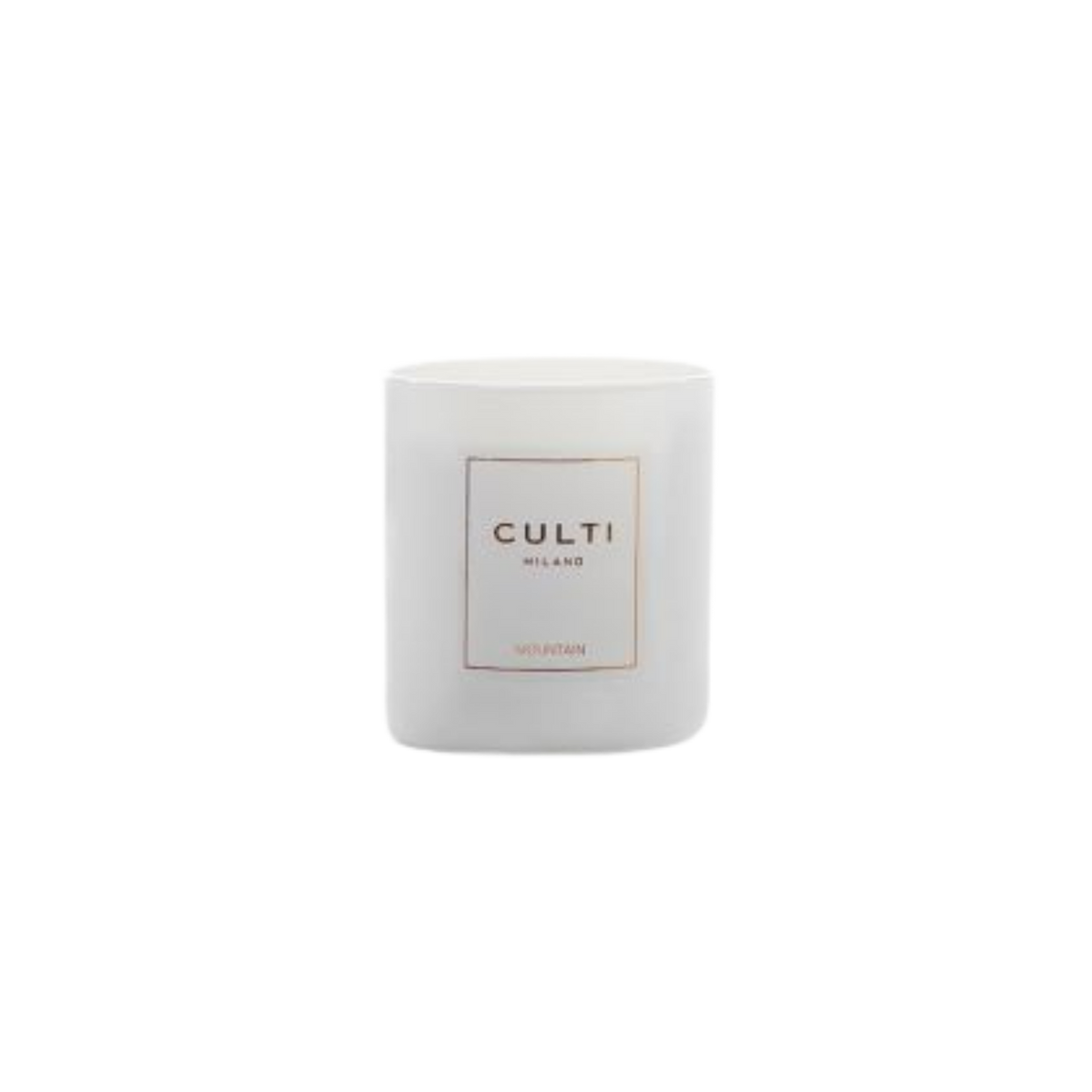 White Glossy Glass Mountain Candle