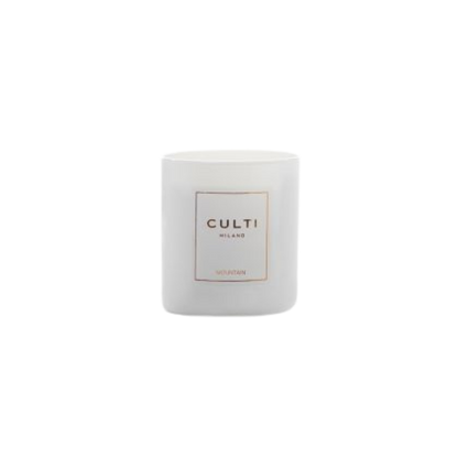 White Glossy Glass Mountain Candle