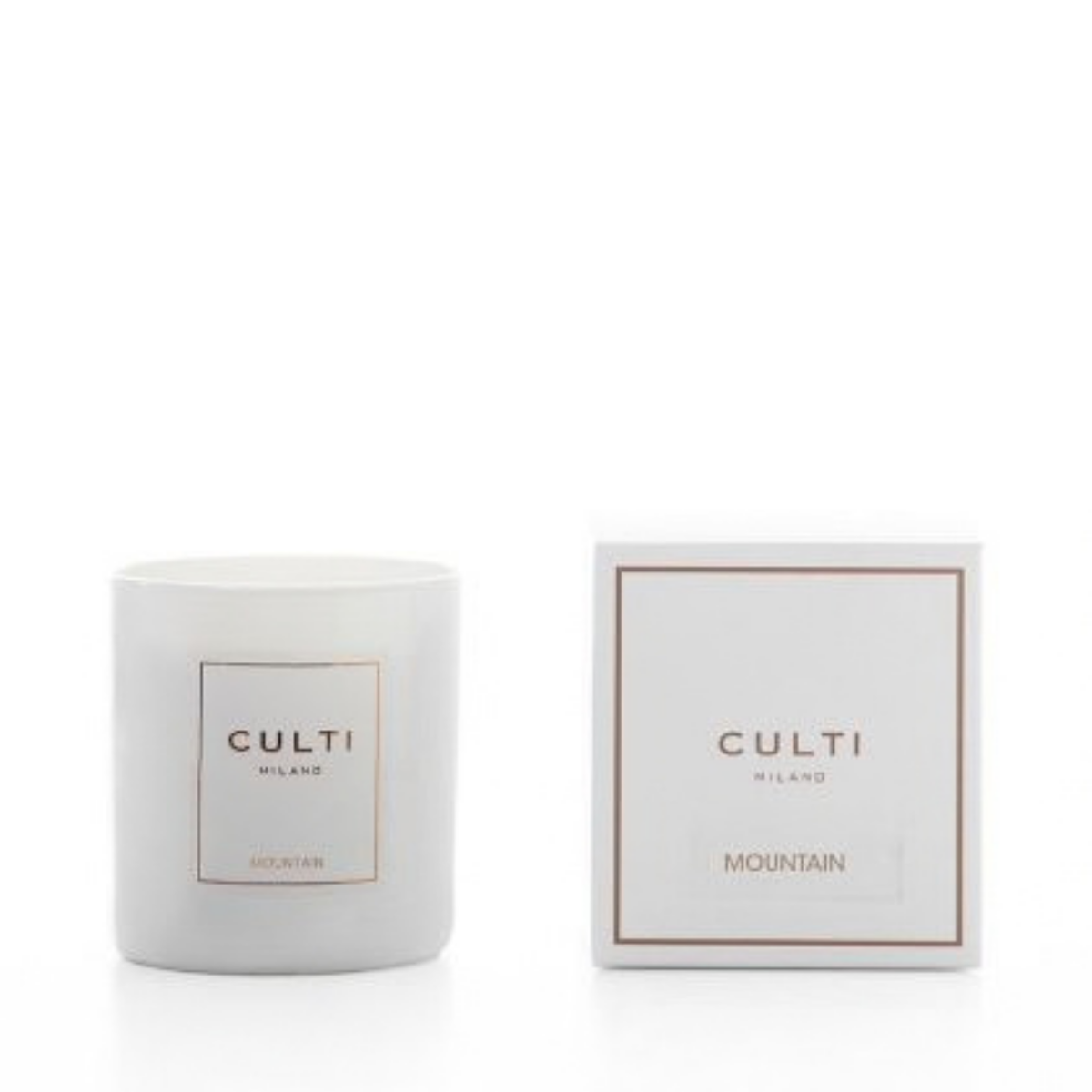 White Glossy Glass Mountain Candle