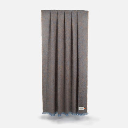 Clash Mohair Throw Blanket - Cocoa Blue