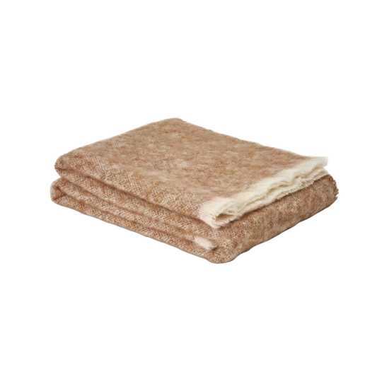 Mooneen Mohair Throw Blanket - Cocoa