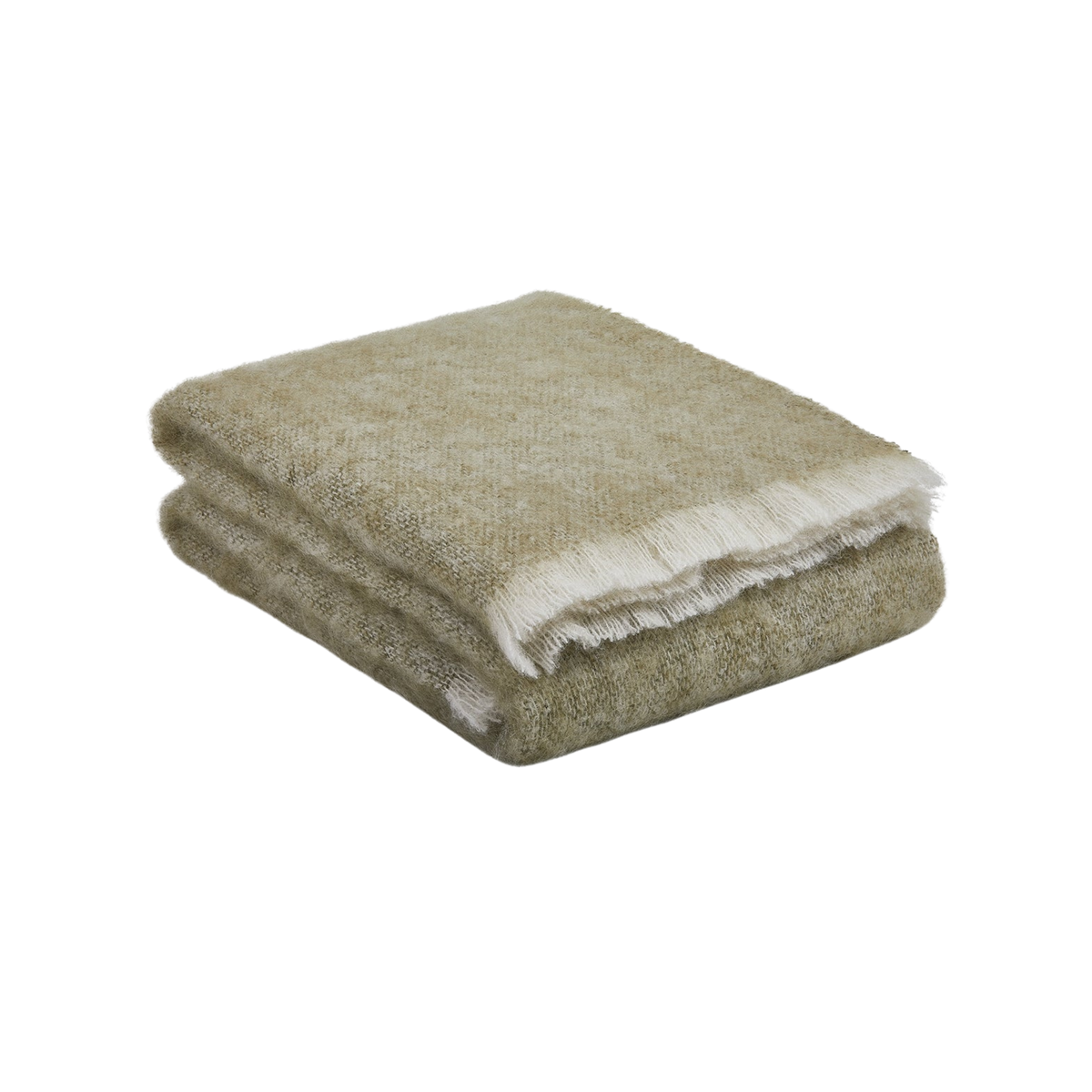 Mooneen Mohair Throw Blanket - Olive