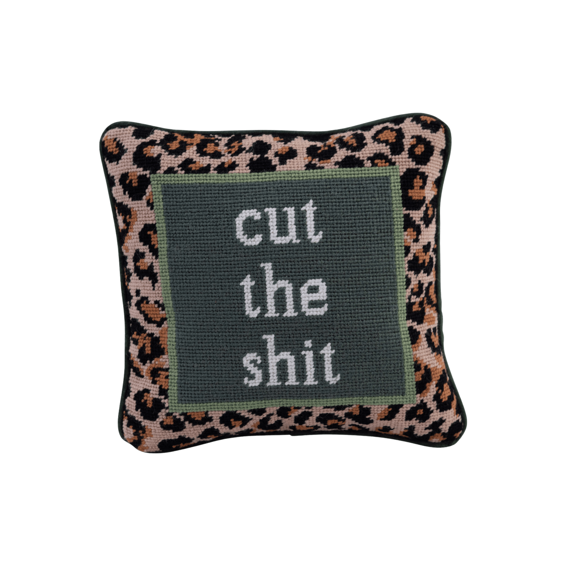 Cut The Shit Needlepoint Pillow - Hosted by Kelly Gaudreau