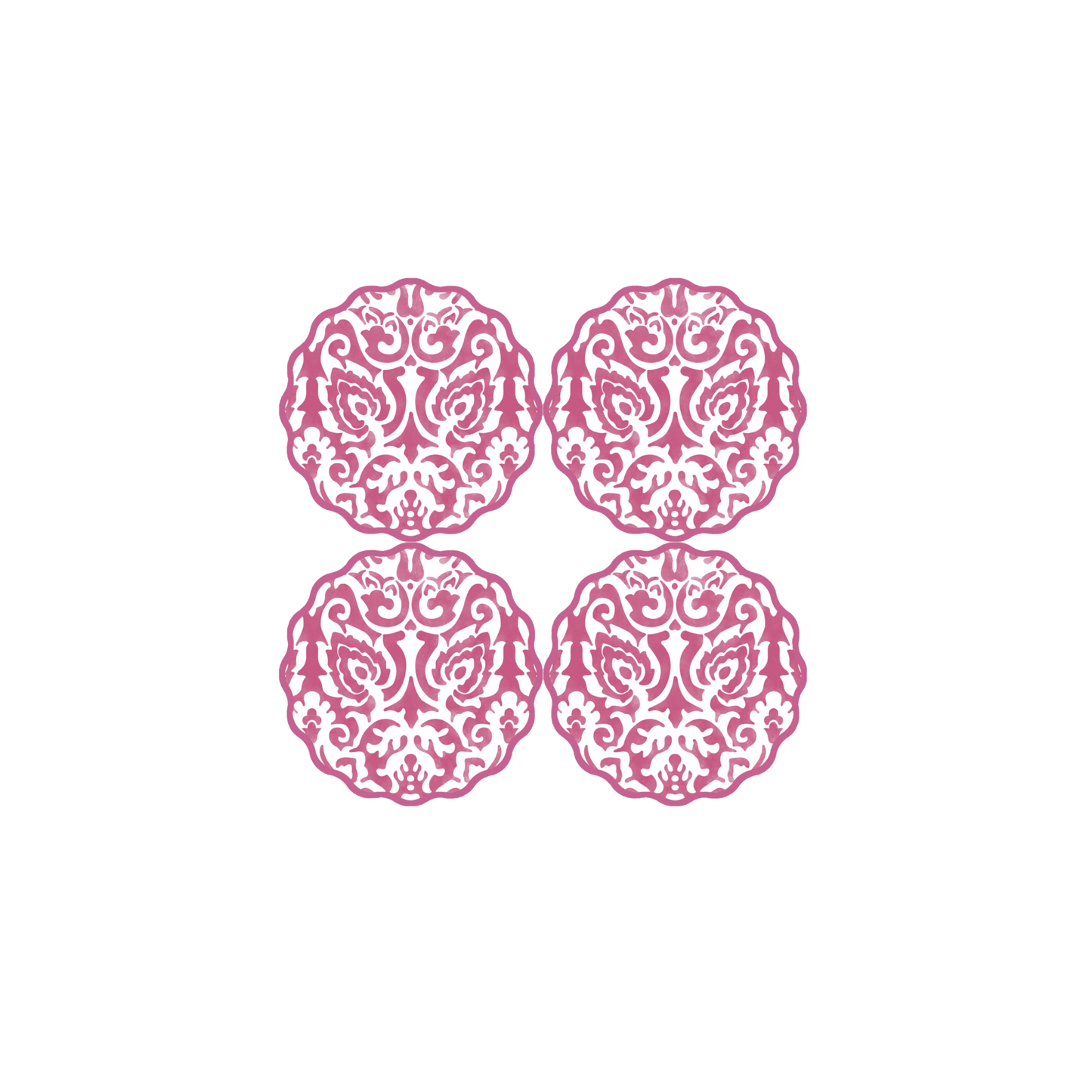 Damask Scallop Coasters in Berry - Set of 4 - Hosted by Kelly Gaudreau