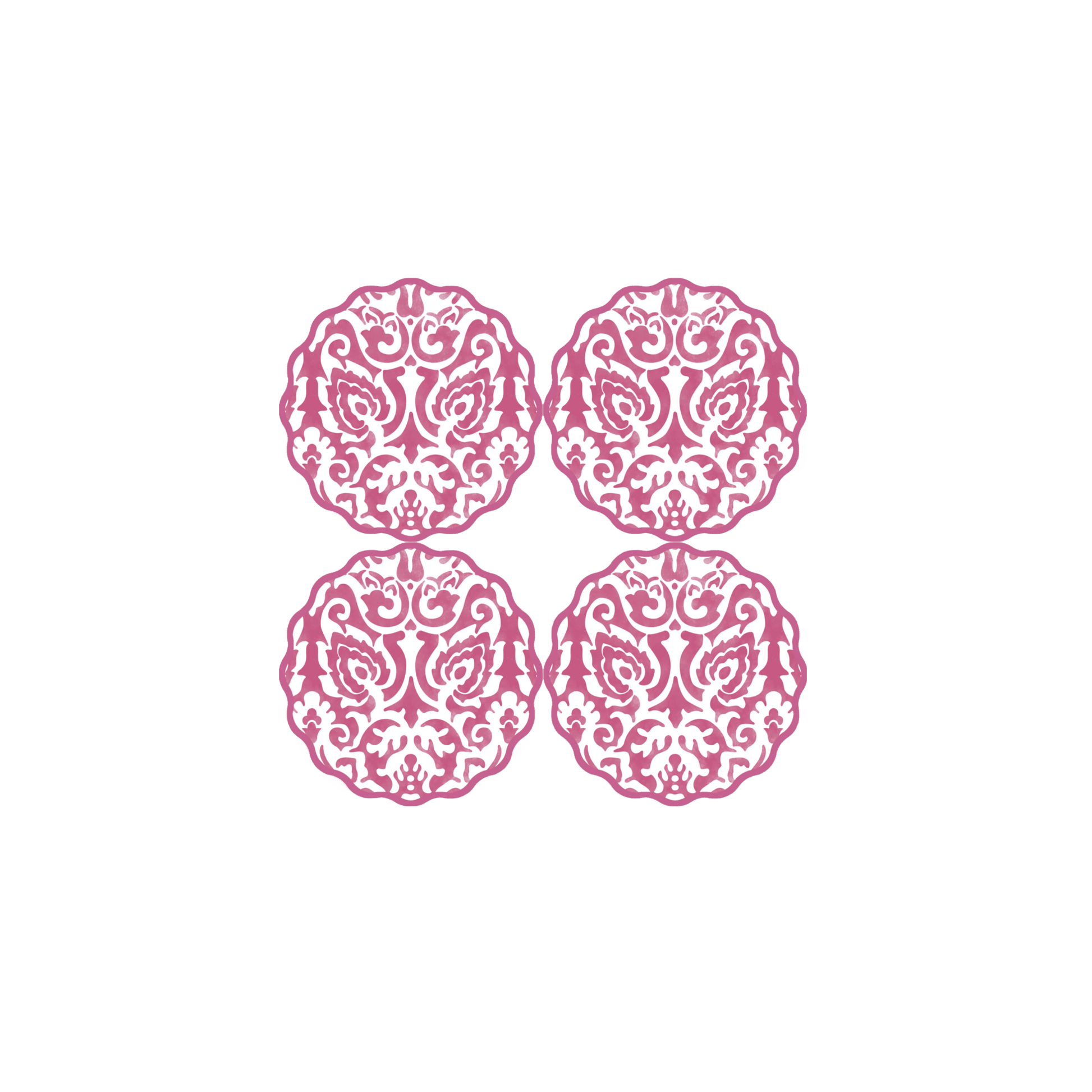 Damask Scallop Coasters in Berry - Set of 4 - Hosted by Kelly Gaudreau