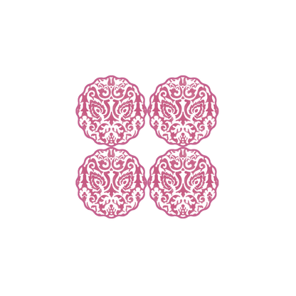 Damask Scallop Coasters in Berry - Set of 4 - Hosted by Kelly Gaudreau