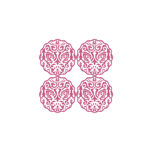 Damask Scallop Coasters in Berry - Set of 4 - Hosted by Kelly Gaudreau