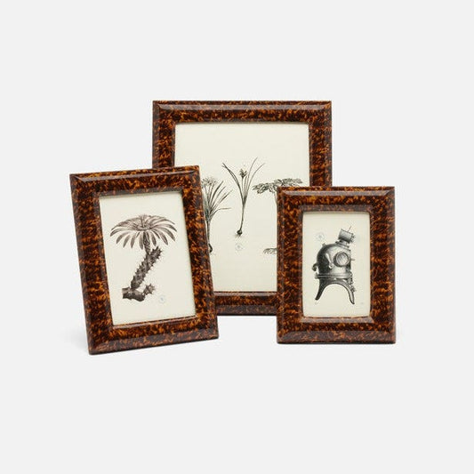 Elegant Dana Collection Frame - High Gloss Faux Tortoise Design