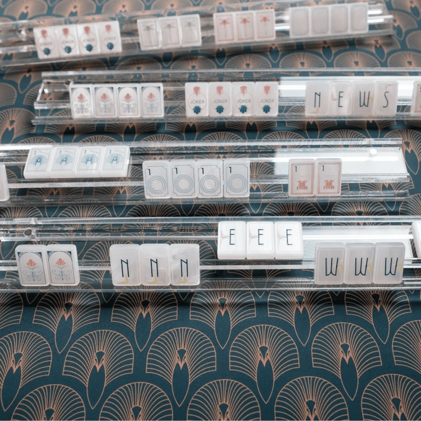 Deco Deep & Gold Double - Sided Mahjong Mat - Hosted by Kelly Gaudreau