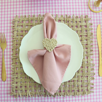 Heart Woven Napkin Ring: Soft Pink