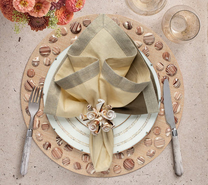 Dip Dye Napkins in Earth Tones White and Beige - Set of 4 - Hosted by Kelly Gaudreau