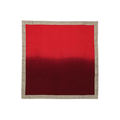 Dip Dye Napkins in Warm Tones Red and Burgundy - Set of 4 - Hosted by Kelly Gaudreau