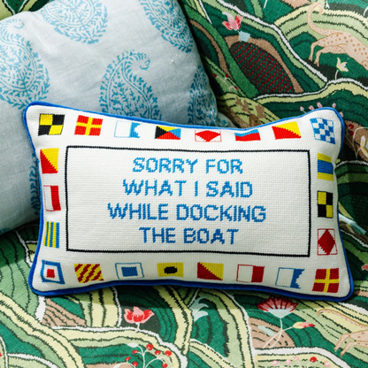Docking The Boat Needlepoint Pillow - Hosted by Kelly Gaudreau