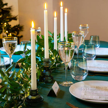 Small Sage Green Glass Candle Holder