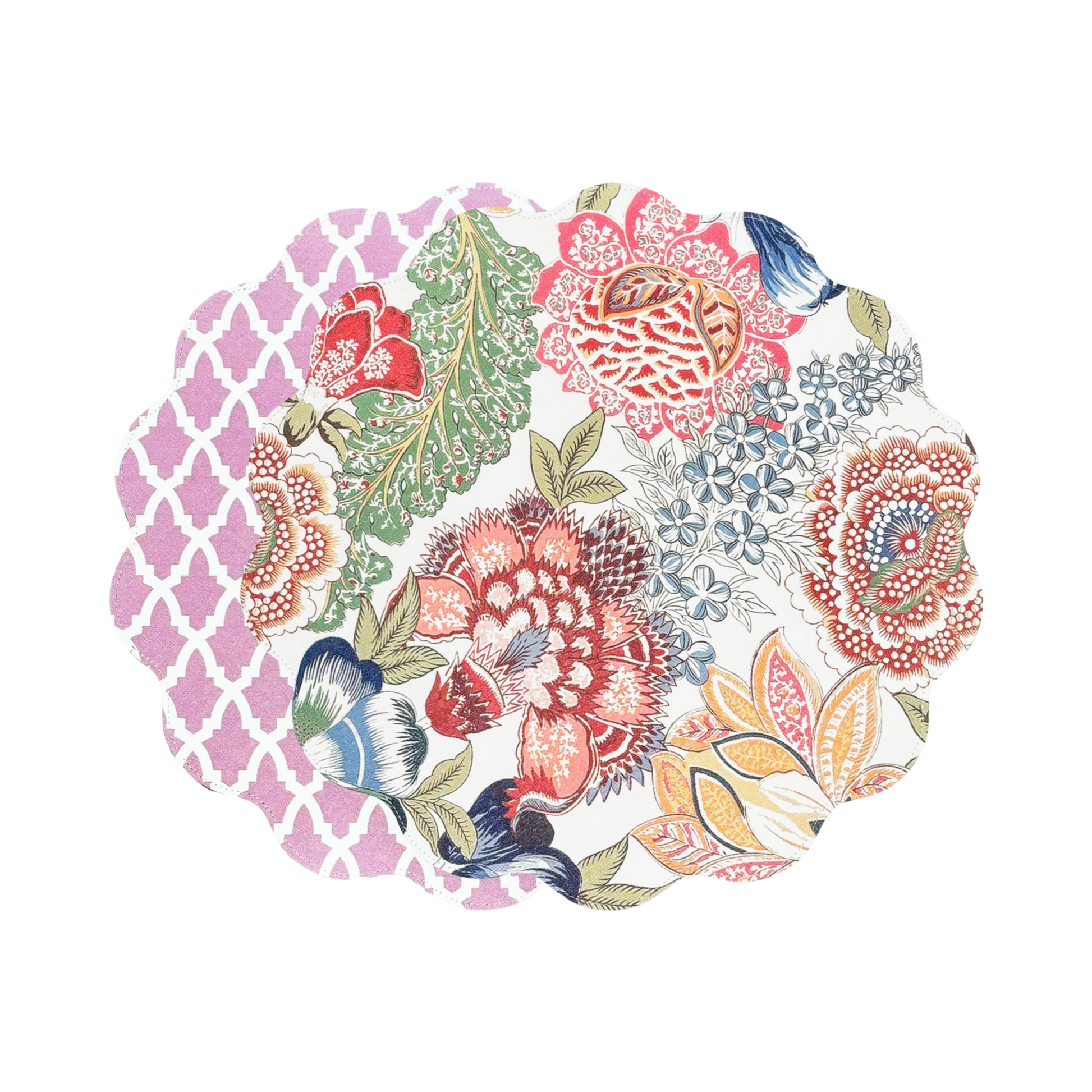 Eggplant and Pink Reversible Round Placemats - Set of 4 - Hosted by Kelly Gaudreau