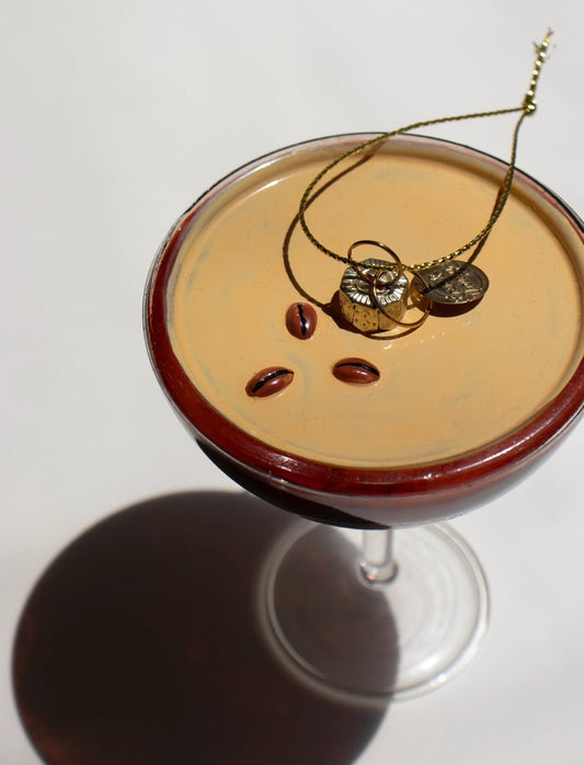 Espresso Martini Holiday Ornament Christmas Decor - Hosted by Kelly Gaudreau