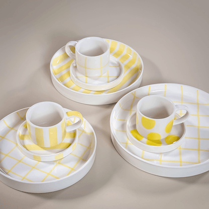 Espresso Stripes Cup and Saucer - Set of 2 - Hosted by Kelly Gaudreau