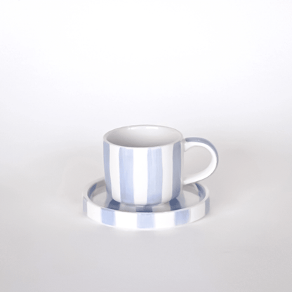 Espresso Stripes Cup and Saucer - Set of 2 - Hosted by Kelly Gaudreau