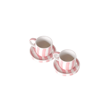 Espresso Stripes Cup and Saucer - Set of 2 - Hosted by Kelly Gaudreau