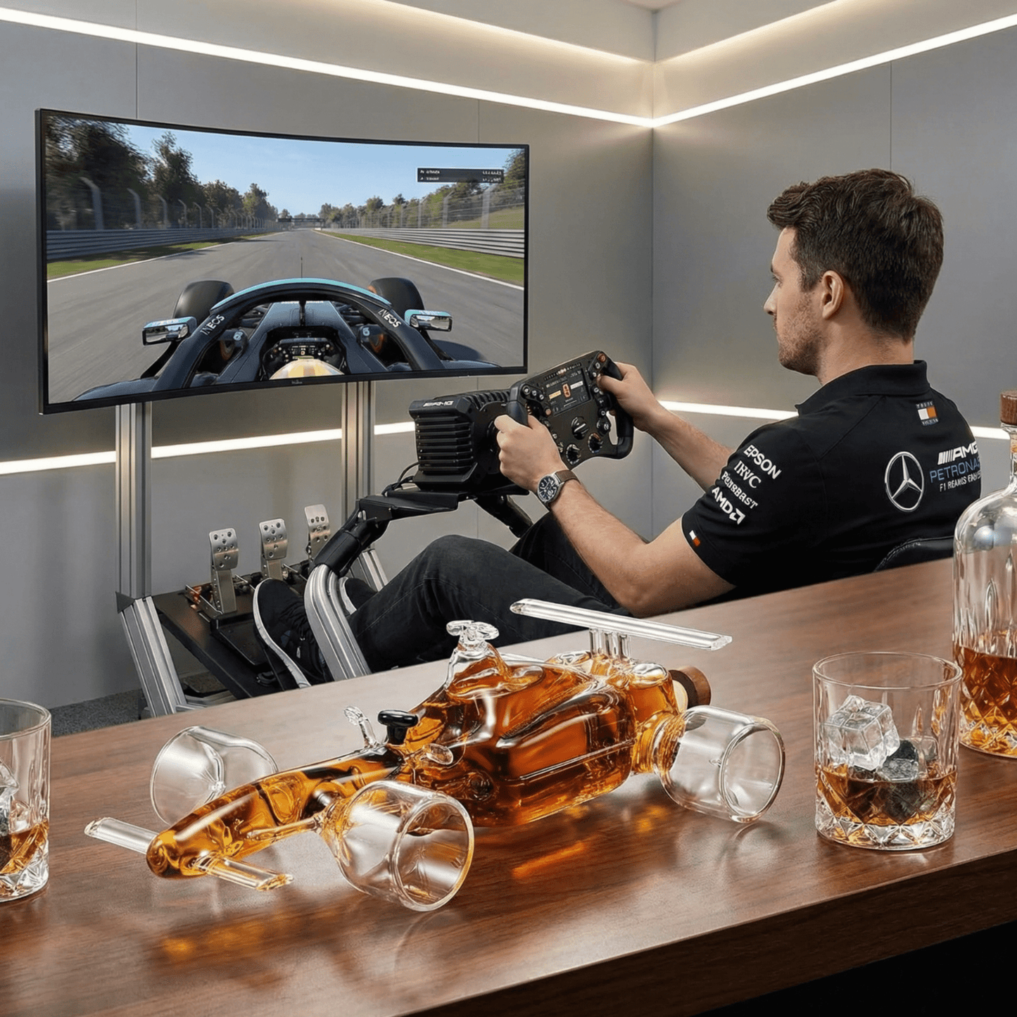 F1 Racecar Car Lover Whiskey Decanter - Hosted by Kelly Gaudreau