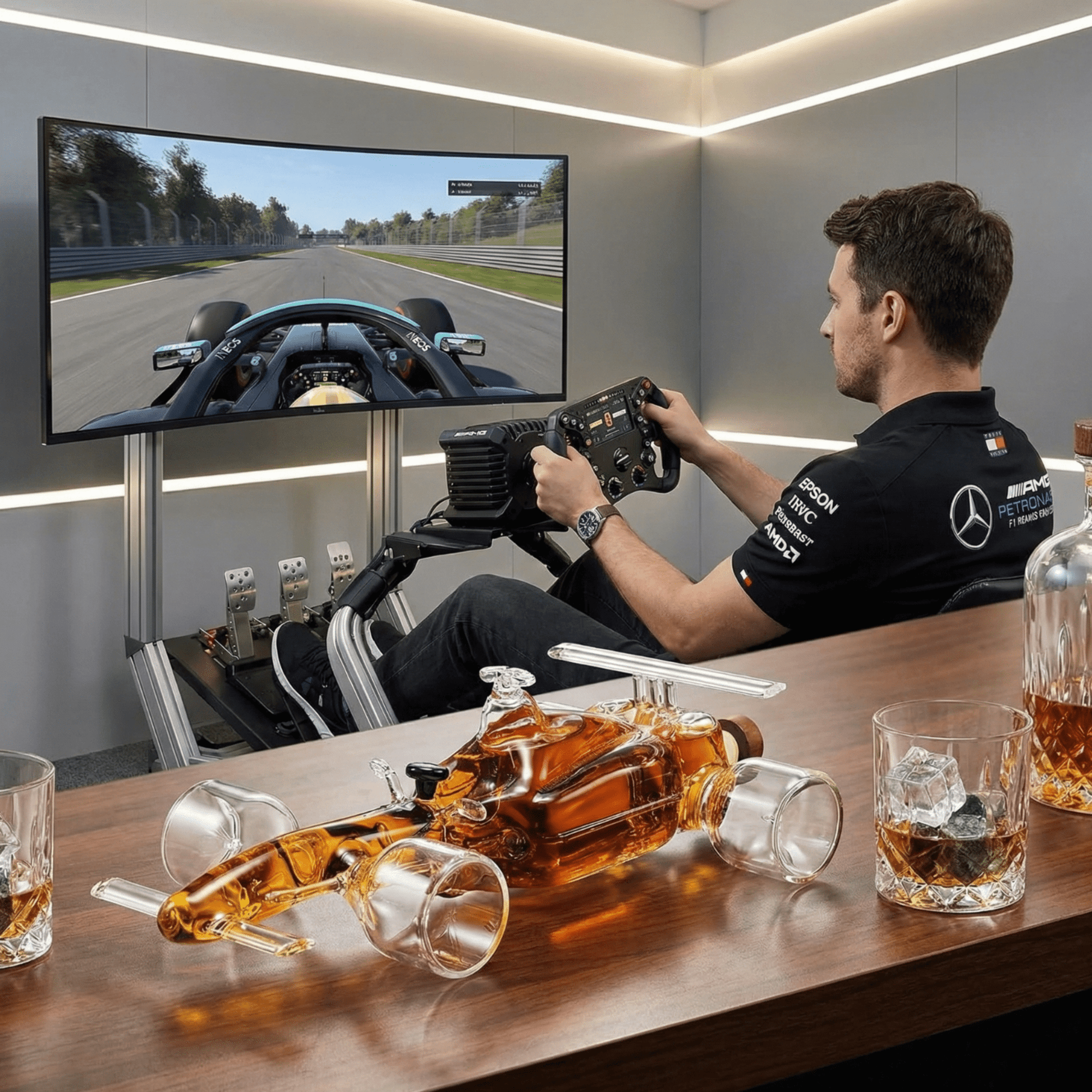 F1 Racecar Car Lover Whiskey Decanter - Hosted by Kelly Gaudreau