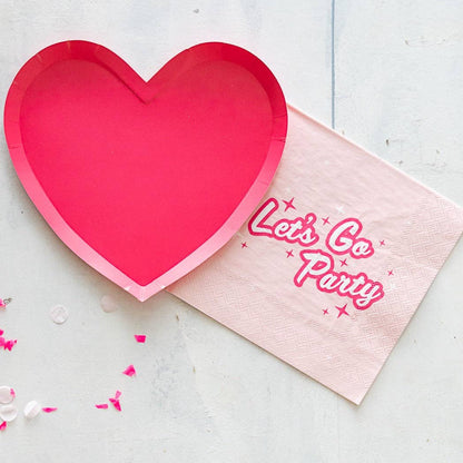 Haute Pink Heart Shaped Plates - Set of 8