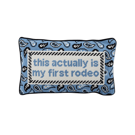 First Rodeo Needlepoint Pillow - Hosted by Kelly Gaudreau