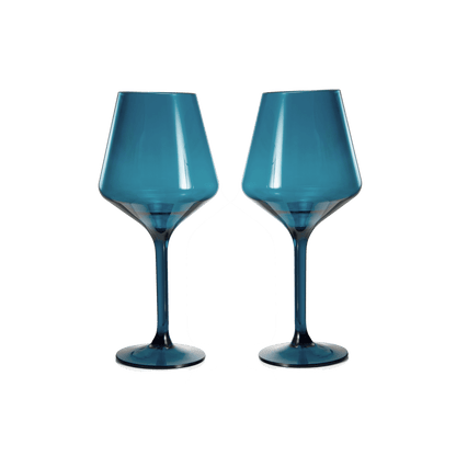 Floating Acrylic Wine Glass in Blue Set of 2 - Hosted by Kelly Gaudreau