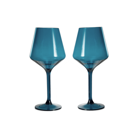 Floating Acrylic Wine Glass in Blue Set of 2 - Hosted by Kelly Gaudreau