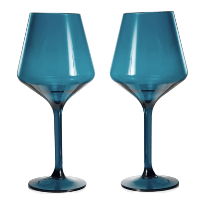 Floating Acrylic Wine Glass in Blue Set of 2 - Hosted by Kelly Gaudreau