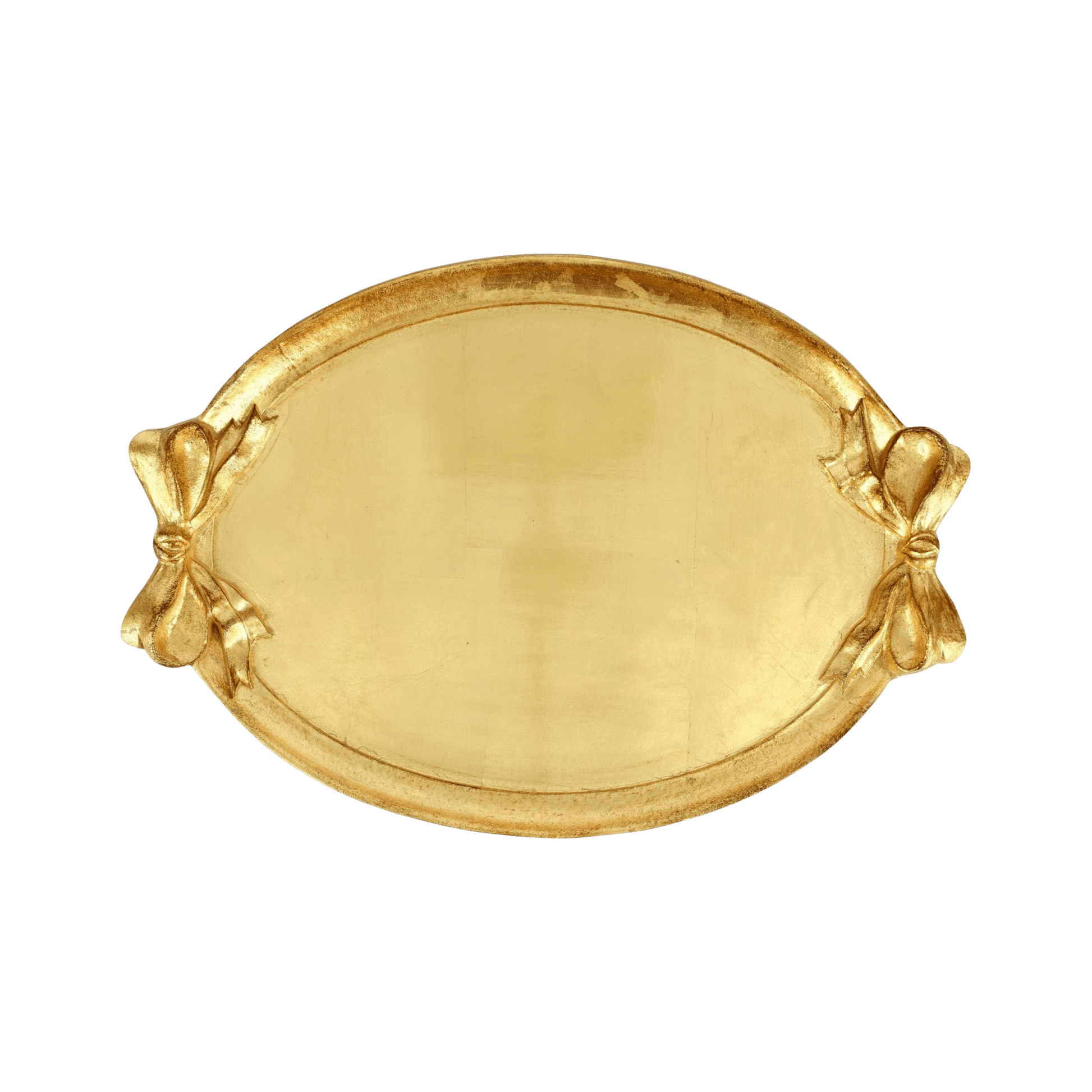 Florentine Wooden Accessories Gold Bow Handled Oval Tray - Hosted by Kelly Gaudreau