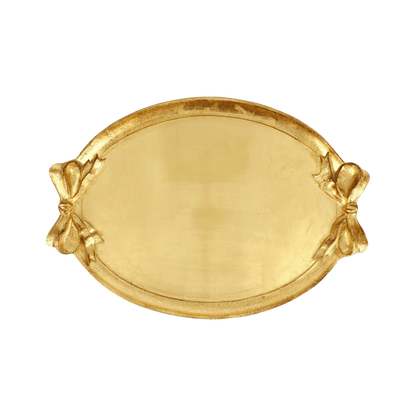 Florentine Wooden Accessories Gold Bow Handled Oval Tray - Hosted by Kelly Gaudreau