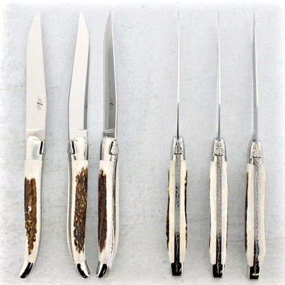 Forge de Laguiole Elk Stag Handle Steak Knives - Set of 6 - Hosted by Kelly Gaudreau