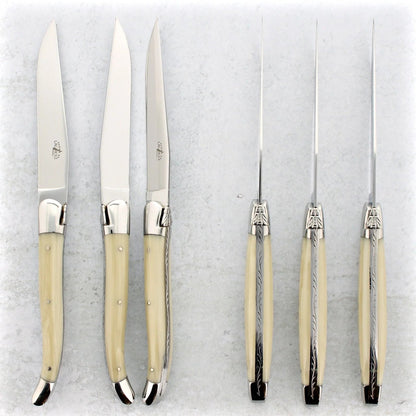 Forge de Laguiole Steak Knives Set of 6 - Opalescence - Hosted by Kelly Gaudreau