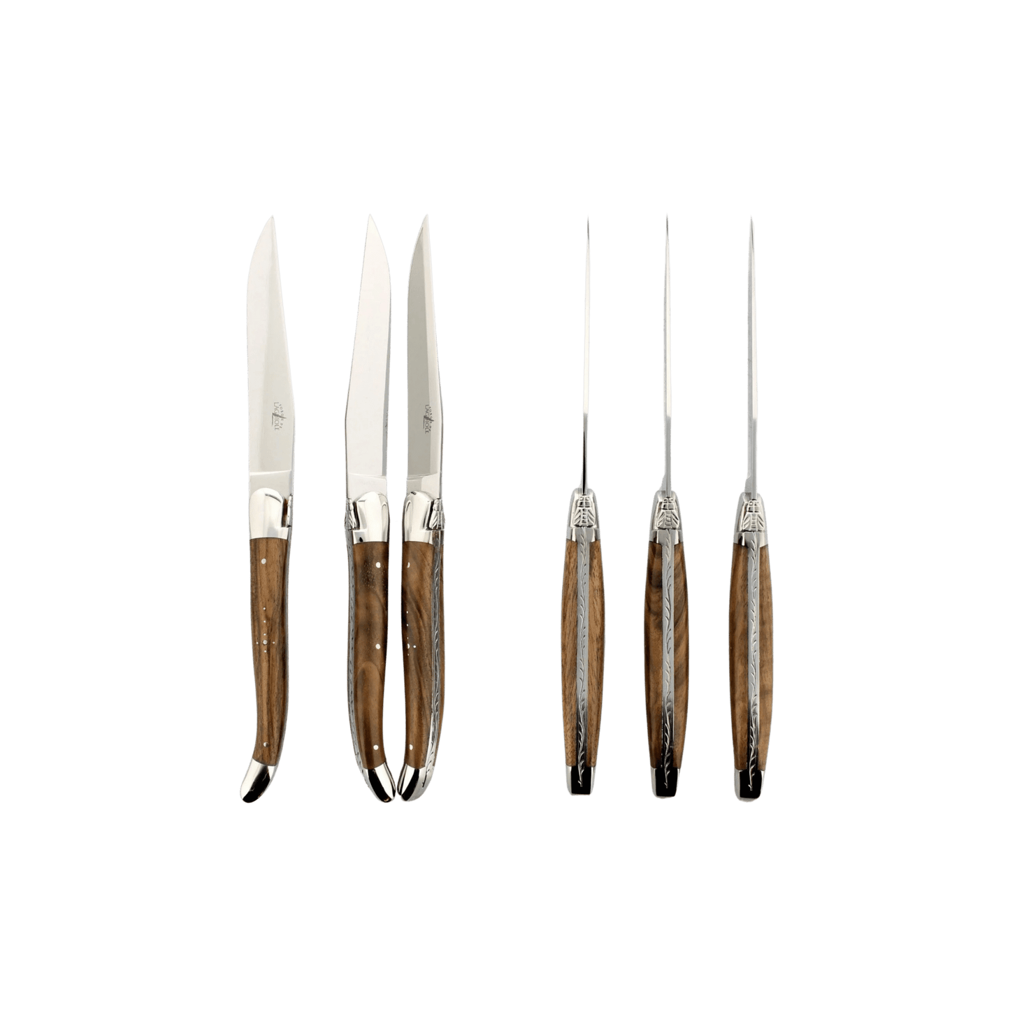 Forge de Laguiole Walnut Steak Knives Set of 6 - Shiny - Hosted by Kelly Gaudreau