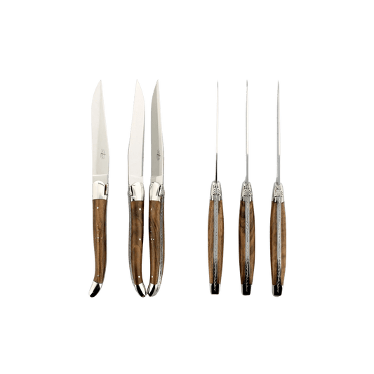 Forge de Laguiole Walnut Steak Knives Set of 6 - Shiny - Hosted by Kelly Gaudreau