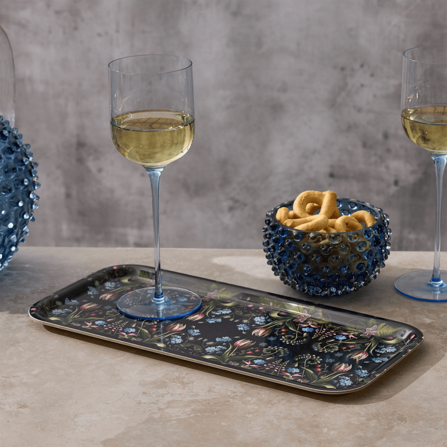 Forget - Me - Nots Narrow Birchwood Small Decorative Tray - Hosted by Kelly Gaudreau