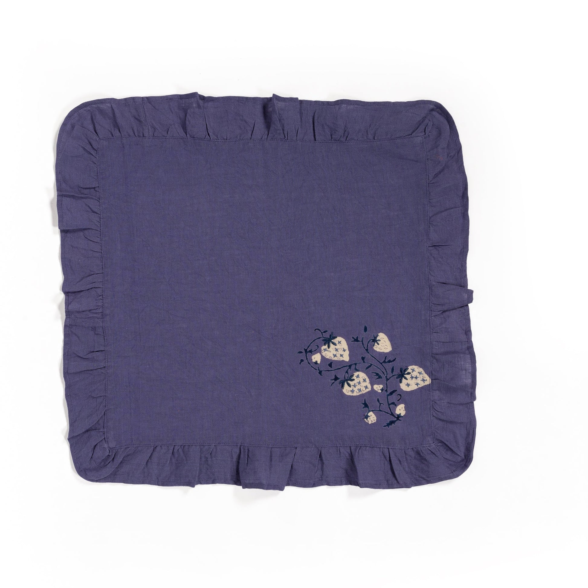 Fraises De Bois Napkins (Blue) (set of 4) - Hosted by Kelly Gaudreau