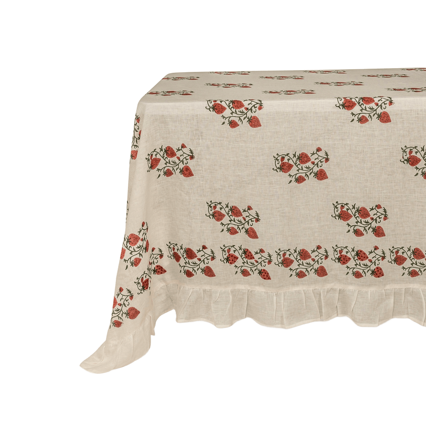 Fraises De Bois Tablecloth in White - Hosted by Kelly Gaudreau