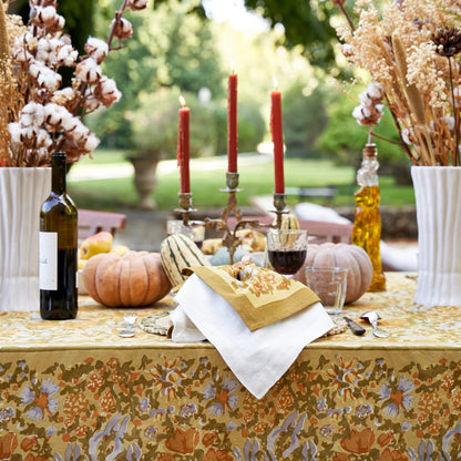 French Tablecloth Jardin Mustard & Grey - Hosted by Kelly Gaudreau