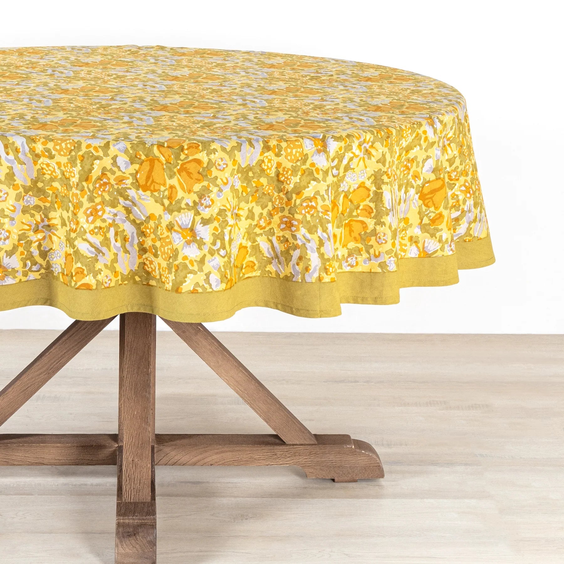 French Tablecloth Jardin Mustard & Grey - Hosted by Kelly Gaudreau