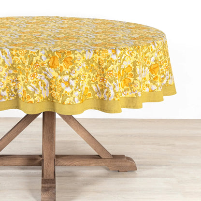 French Tablecloth Jardin Mustard & Grey - Hosted by Kelly Gaudreau