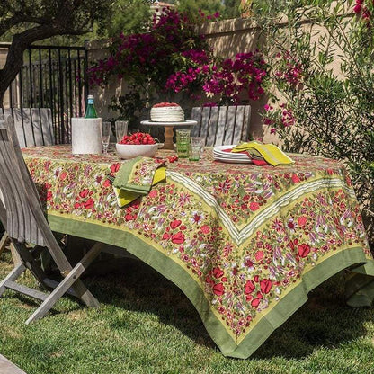 French Tablecloth Jardin Red & Green - Hosted by Kelly Gaudreau