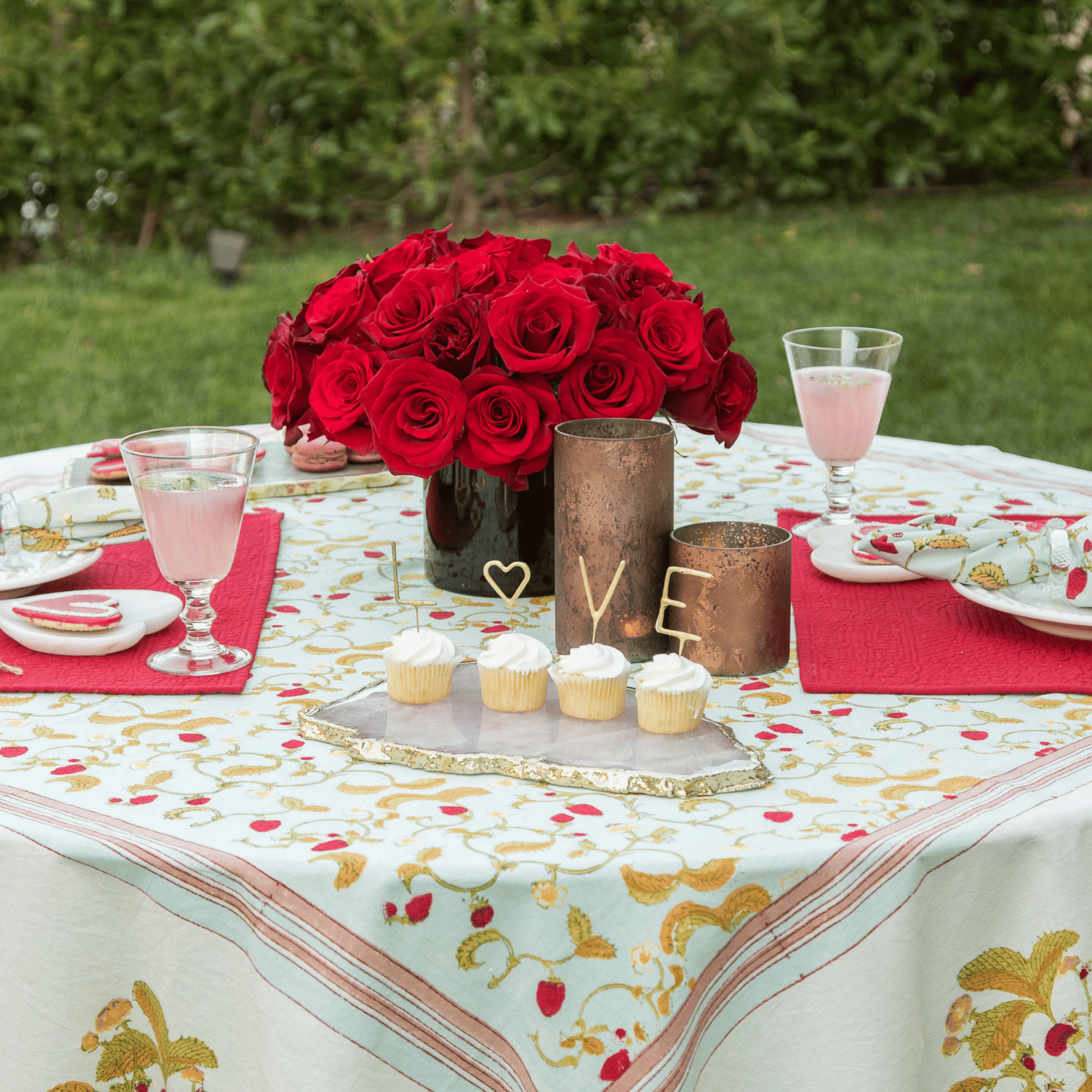 French Tablecloth - Strawberry Blue - Hosted by Kelly Gaudreau