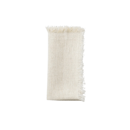 Fringe Napkins in White and Gold - Set of 4 - Hosted by Kelly Gaudreau