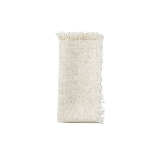 Fringe Napkins in White and Gold - Set of 4 - Hosted by Kelly Gaudreau