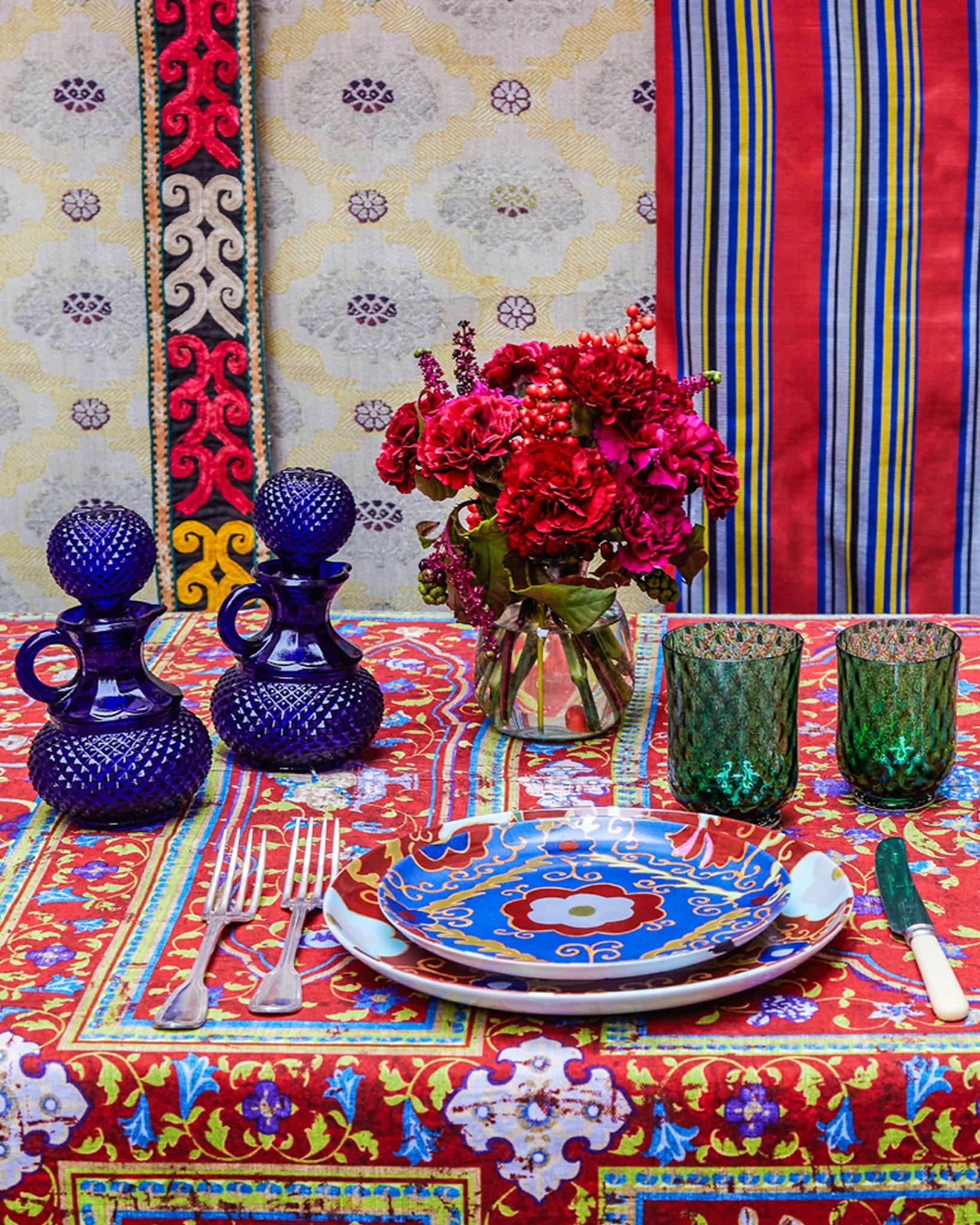 Galeano Oil and Vinegar Bottle in Blue - Hosted by Kelly Gaudreau