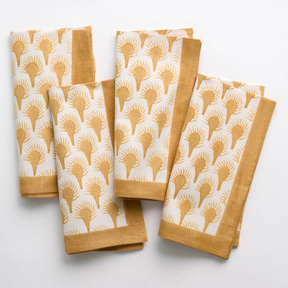 Geo Feather Ochre Napkin Set of 4 - Hosted by Kelly Gaudreau