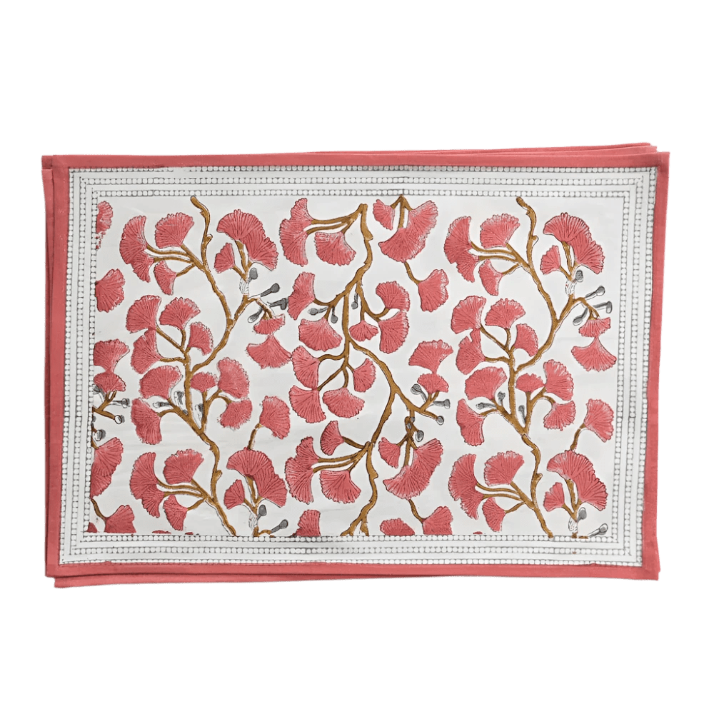 Ginkgo Coral Placemat Set of 4 - Hosted by Kelly Gaudreau