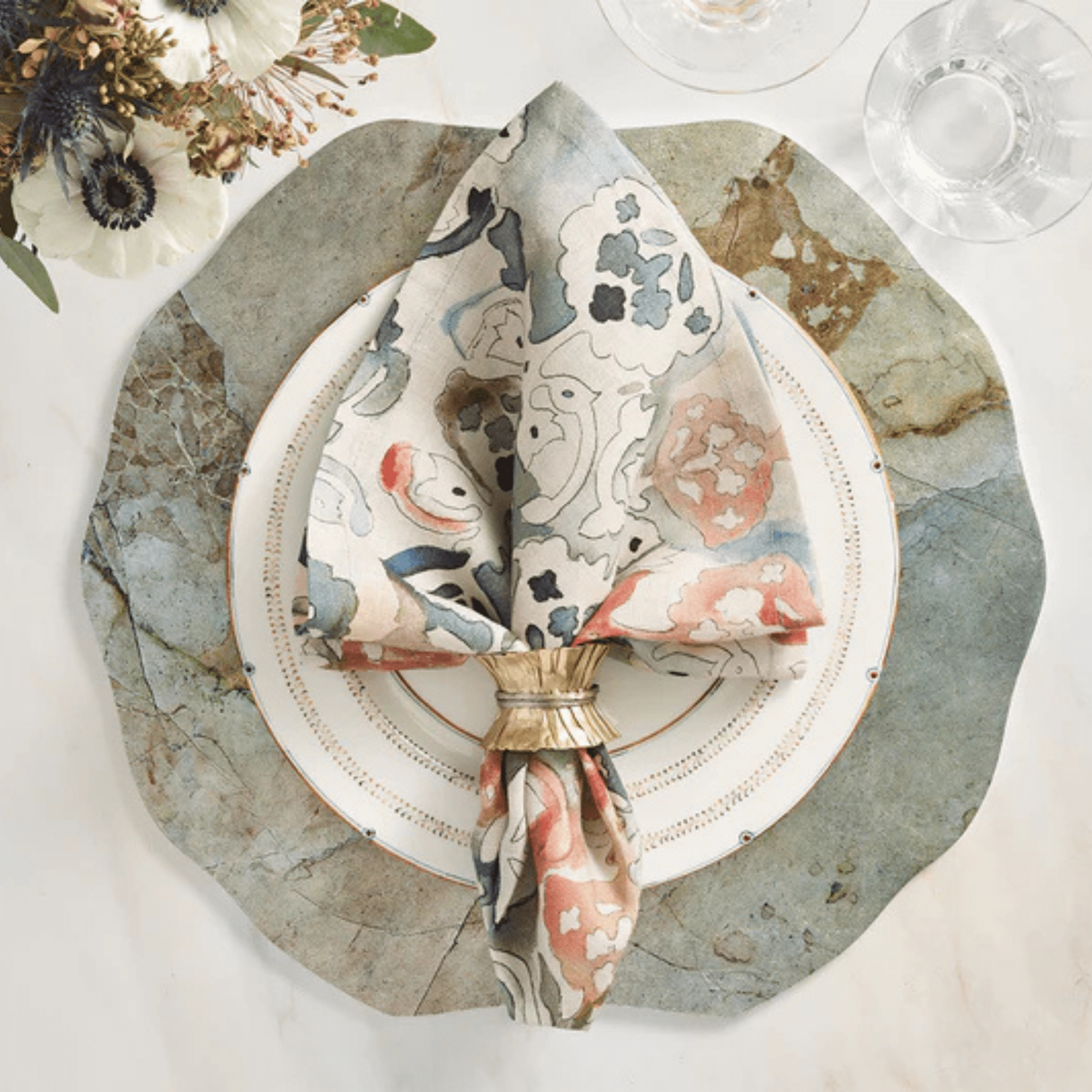 Giverny Napkin in Multi - Set of 4 - Hosted by Kelly Gaudreau